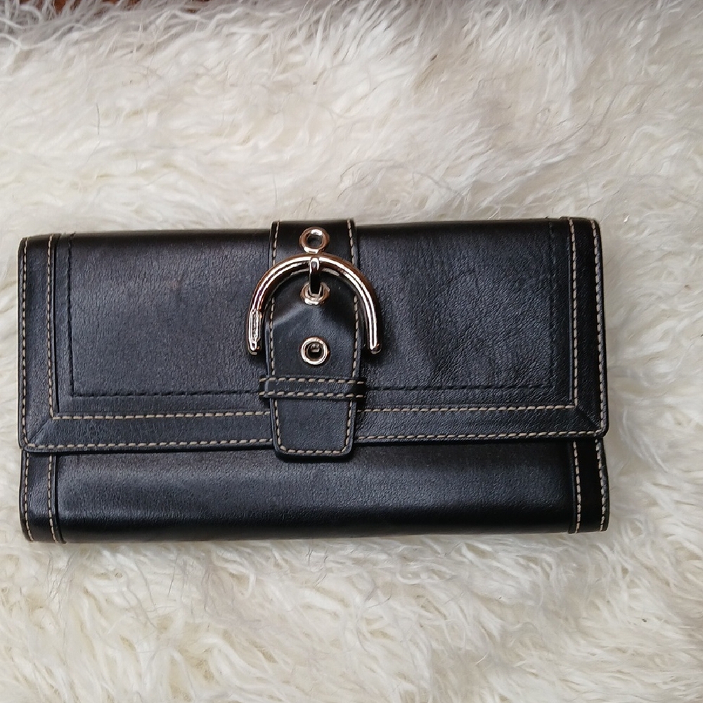 COACH Black Leather Women's Wallet